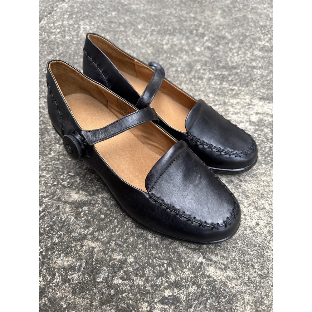 Dr. Comfort Cathy Black Mary Jane Shoes Womens Sz 8 W Leather Adjustable Strap